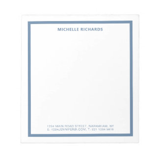 Classic Professional Dusty Blue Border Stationery Notepad