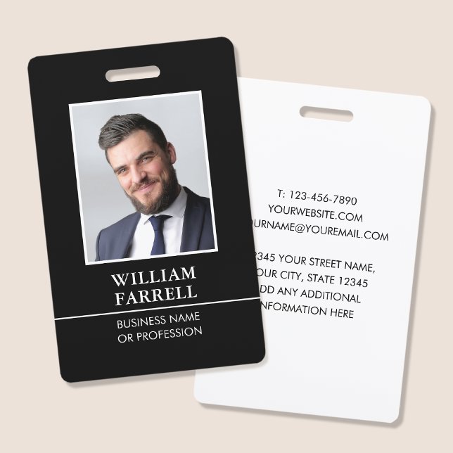 Classic Professional ID Black White Security Badge (Creator Uploaded)