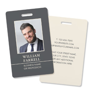 Classic Professional ID Dark Grey Ivory Security Badge