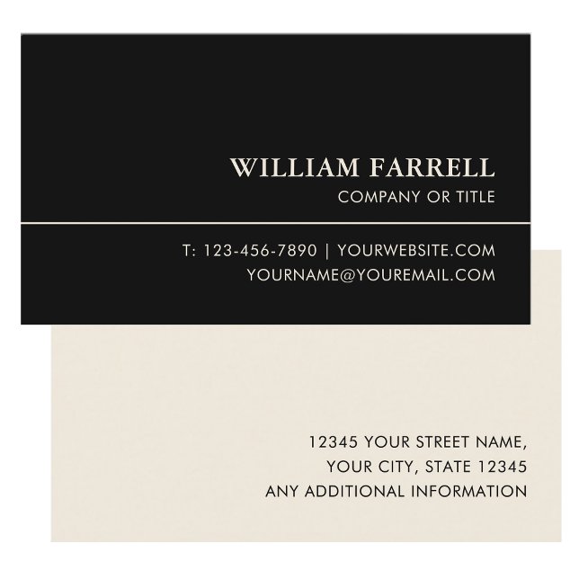 Classic Professional Luxury Black Ivory Business Card (Creator Uploaded)