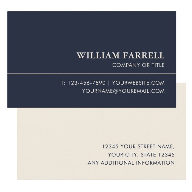 Classic Professional Luxury Blue-Black Ivory Business Card (Creator Uploaded)