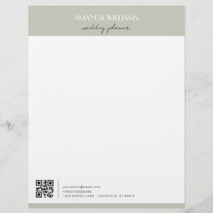Classic Professional QR Code Matcha Custom Letterhead