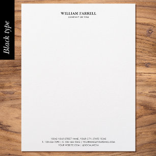 Classic Professional Traditional Black Custom Letterhead