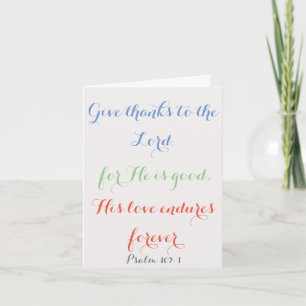 Classic Psalm 107:1 God's Love Religious Birthday Card
