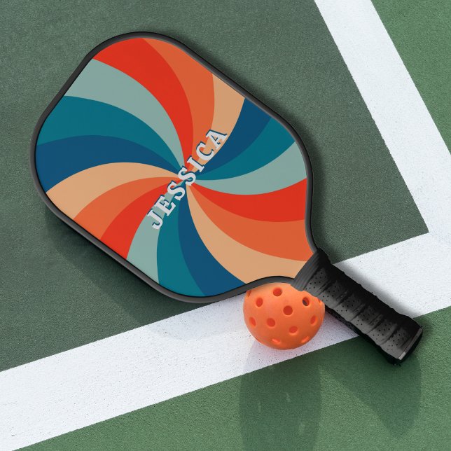 Classic Psychedelic Retro Swirl Pattern Pickleball Paddle (Creator Uploaded)