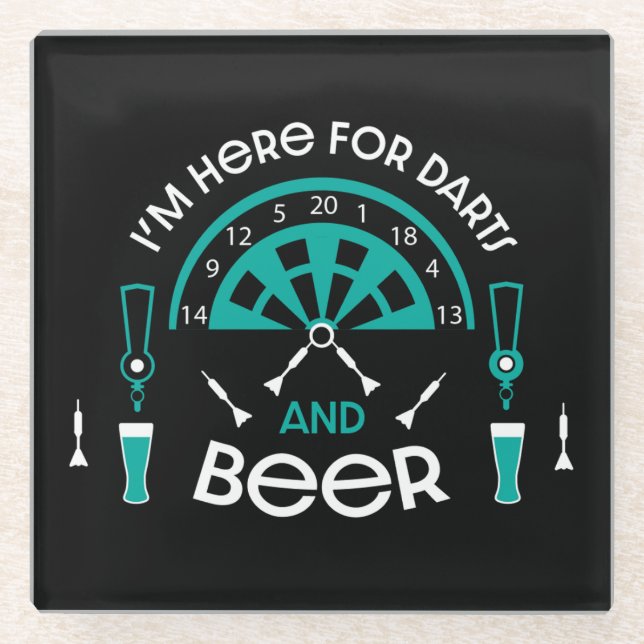 Classic Pub Darts Glass Coaster (Front)