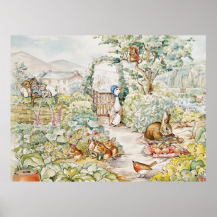 Classic Puddle Duck in vegetable garden Poster