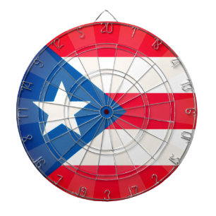 Classic Puerto Rico Blue Red & White Star Flag Dartboard