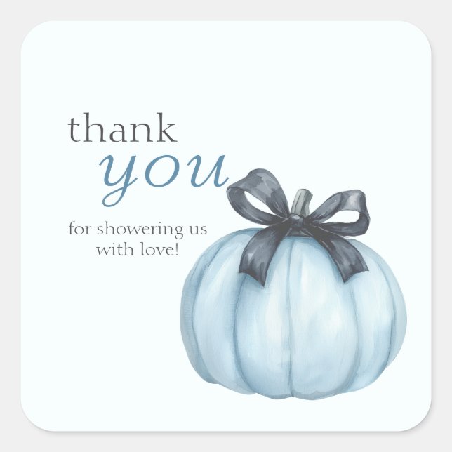 Classic Pumpkin Baby Shower Square Sticker (Front)