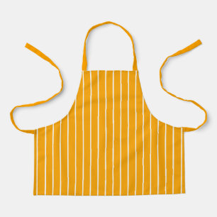 Classic Pumpkin Orange and White Thin Stripes Apron