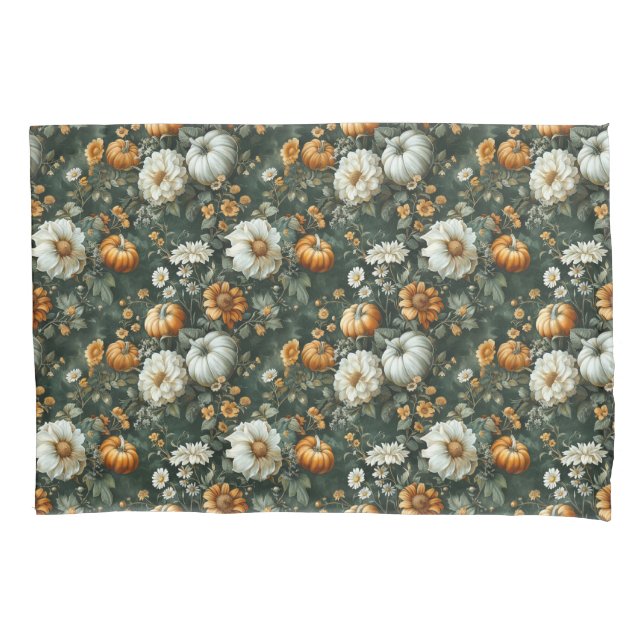 Classic Pumpkin Patch Pattern Pillowcase Set (Front-Left)