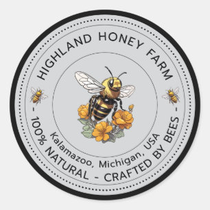 Classic Pure Honey Round Stickers Editable Design
