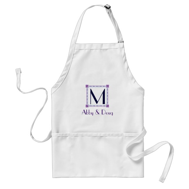 Classic purple and blue diy logo standard apron (Front)