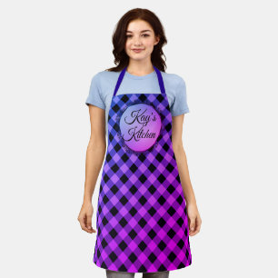 Classic Purple and Pink Gingham Print  Apron