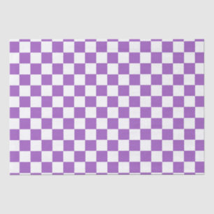 Classic Purple and White Chequered Pattern Tissue Paper