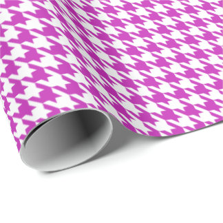 Classic Purple and White Houndstooth Pattern Wrapping Paper