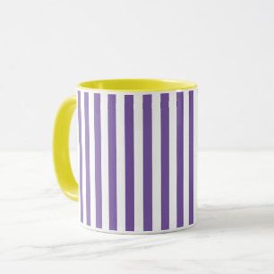 Classic Purple and White Vertical Striped Mug
