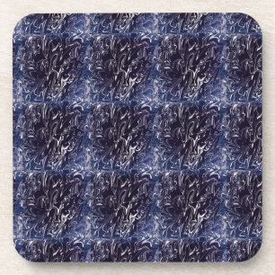 Classic Purple Black Abstract Hard plastic coaster