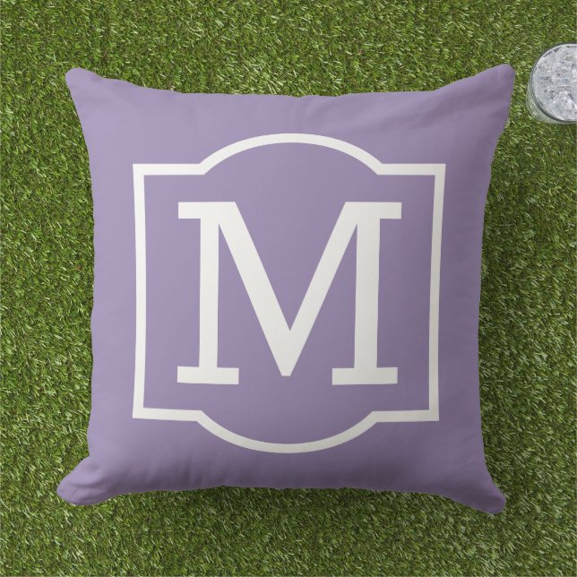 Classic Purple Custom Monogram Letter Cushion (Grass)