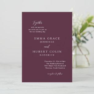 Classic Purple Elegant Wedding Invitation