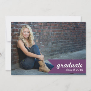 Classic Purple Graduation Announcement - Invite