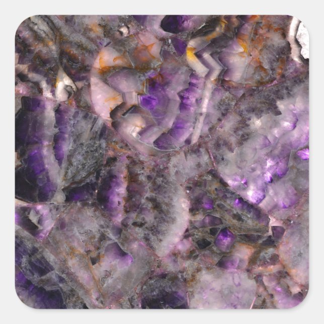 Classic purple granite purple stone purple marble square sticker (Front)