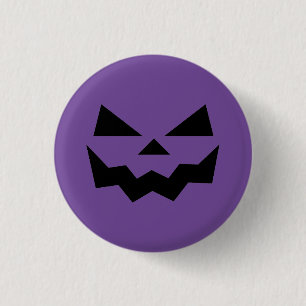Classic Purple Jack-o-lantern pumpkin face smiling 3 Cm Round Badge