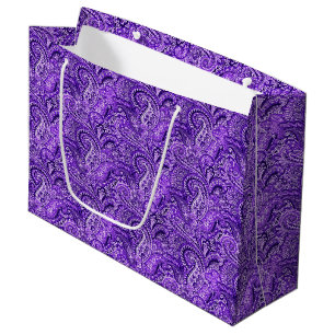 Classic Purple Paisley Large Gift Bag