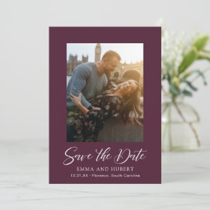 Classic Purple Photo Elegant Wedding Save The Date