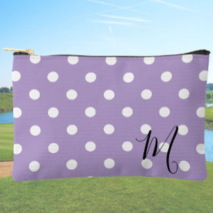 Classic Purple Polka Dots Pattern Makeup or Accessory Pouch