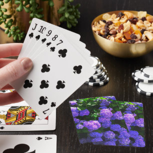Classic Purple Realistic Hydrangea Playing Cards