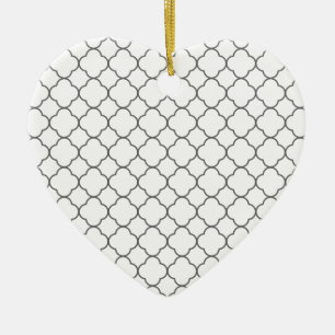 Classic Quatrefoil Pattern Ceramic Ornament