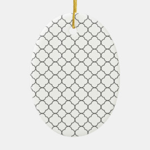 Classic Quatrefoil Pattern Ceramic Ornament
