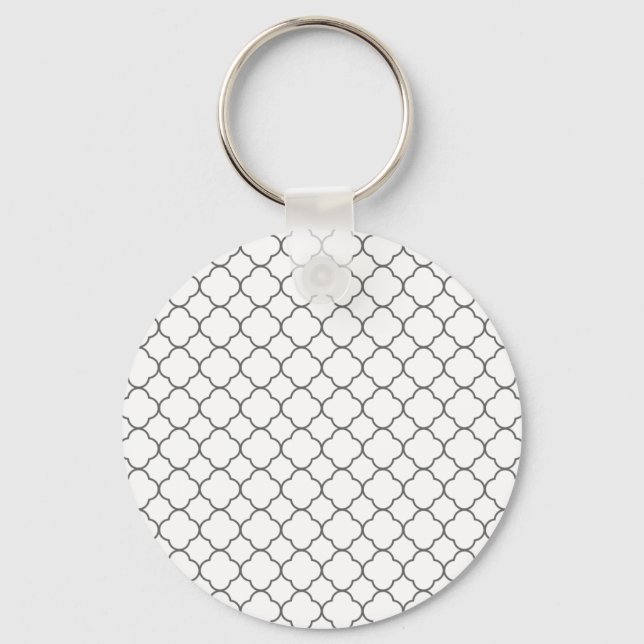 Classic Quatrefoil Pattern Key Ring (Front)