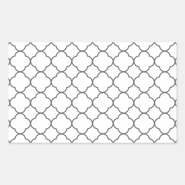 Classic Quatrefoil Pattern Rectangular Sticker (Front)
