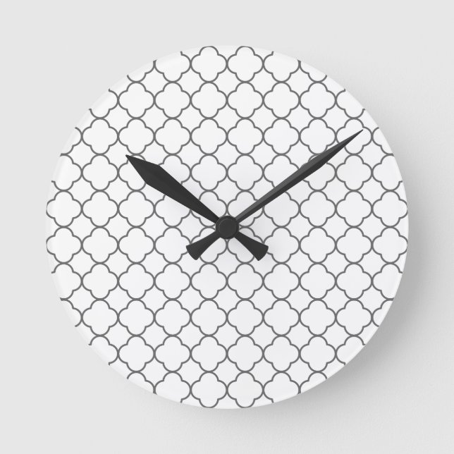 Classic Quatrefoil Pattern Round Clock (Front)