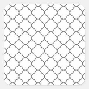 Classic Quatrefoil Pattern Square Sticker
