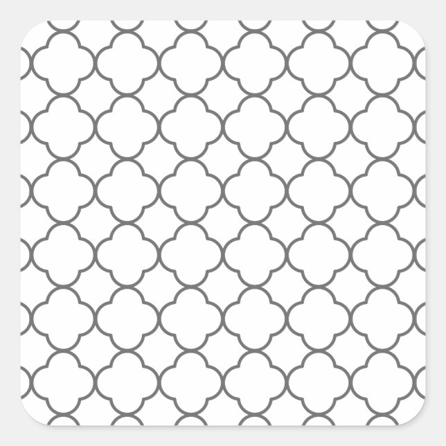 Classic Quatrefoil Pattern Square Sticker (Front)