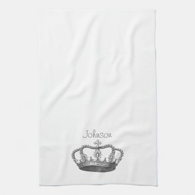 Classic Queen's Crown Tea Towel (Vertical)
