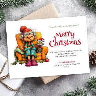 Classic Quirky Woman Cartoon Christmas Humor Cards
