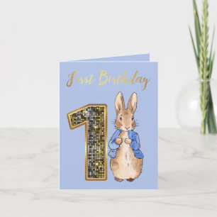 Classic Rabbit 1st Birthday Invitation