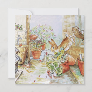 Classic Rabbit among the plant pots Card