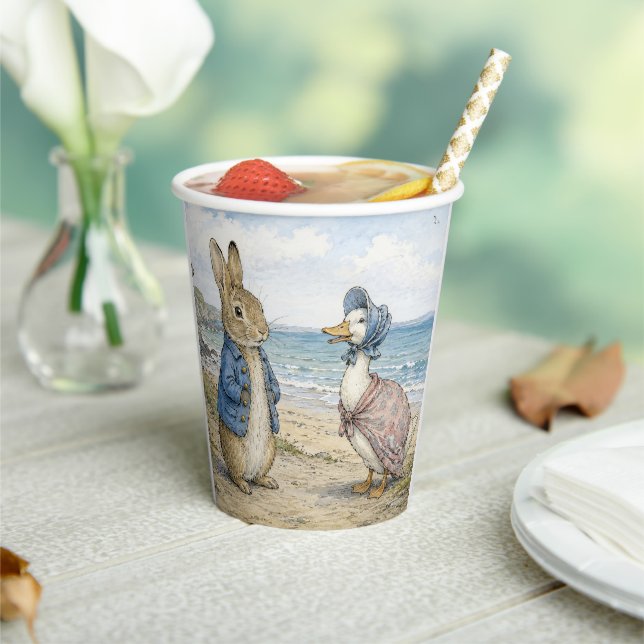 Classic Rabbit and Duck by the Seaside Paper Cups (Insitu)