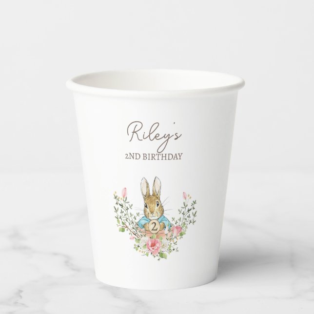 Classic Rabbit Birthday Paper Cups (Front)