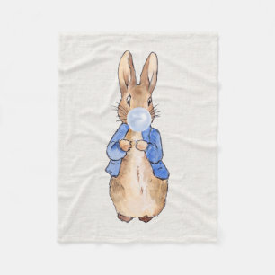 Classic rabbit blowing bubble gum fleece blanket