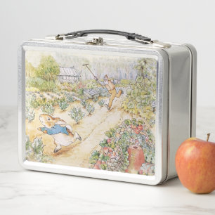 Classic rabbit chased by Mc Gregor Metal Lunch Box