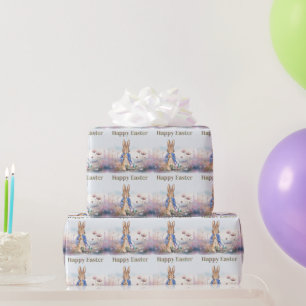 Classic Rabbit Easter basket Happy Easter Wrapping Paper