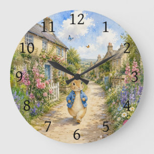 Classic Rabbit English Country town Large Clock