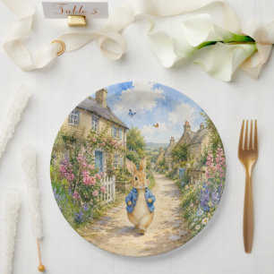 Classic Rabbit English Country town Paper Plate