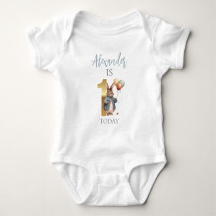 Classic Rabbit First birthday Baby Bodysuit